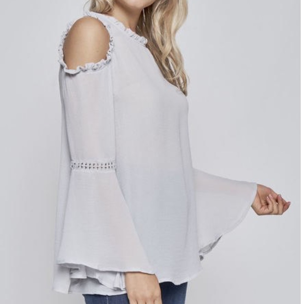 SILVER RUFFLED BELL LONG SLEEVE @LAST ONE - Picture 4 of 4